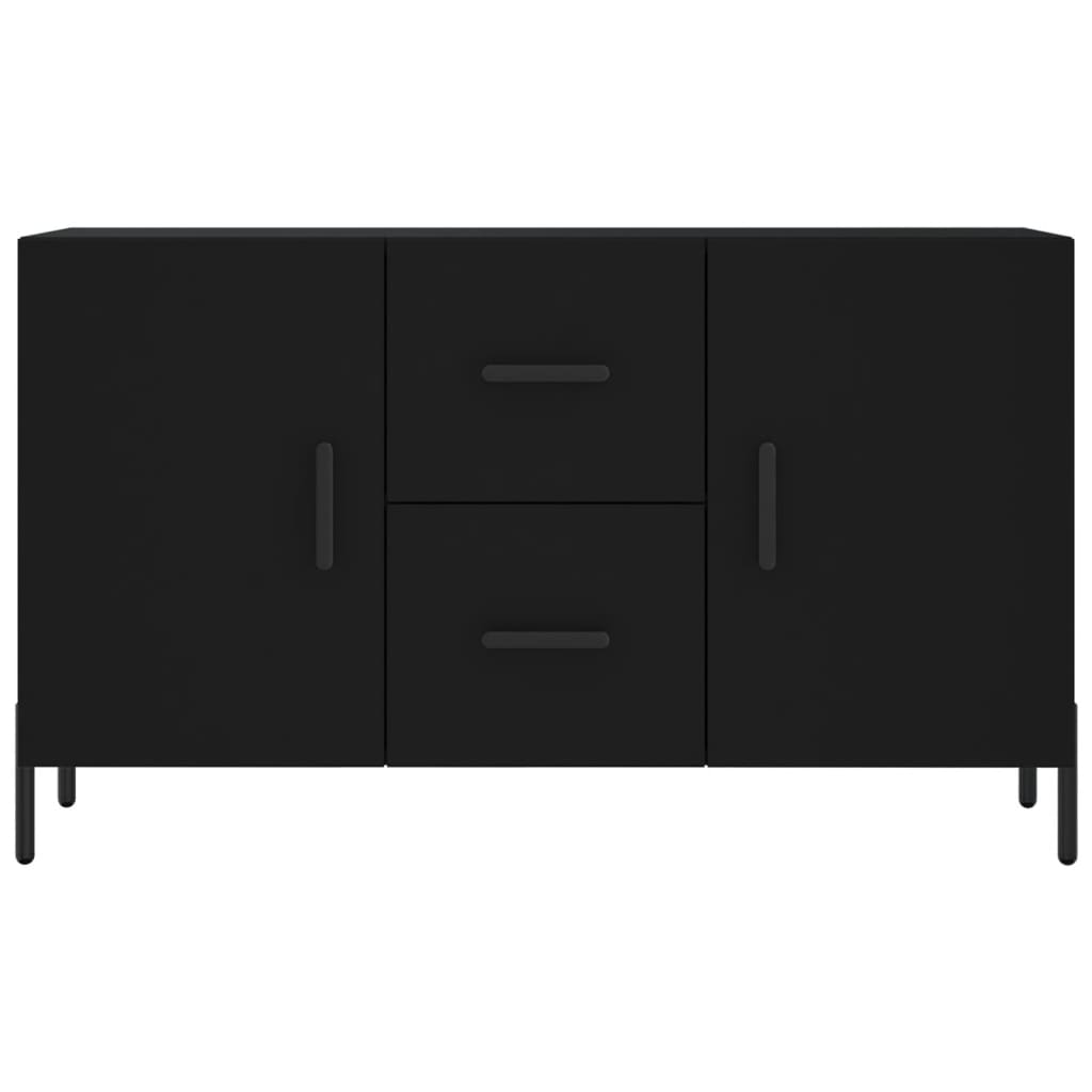 Credenza-Buffet-Armadio da cucina Nera 100x36x60 cm in Legno Multistrato