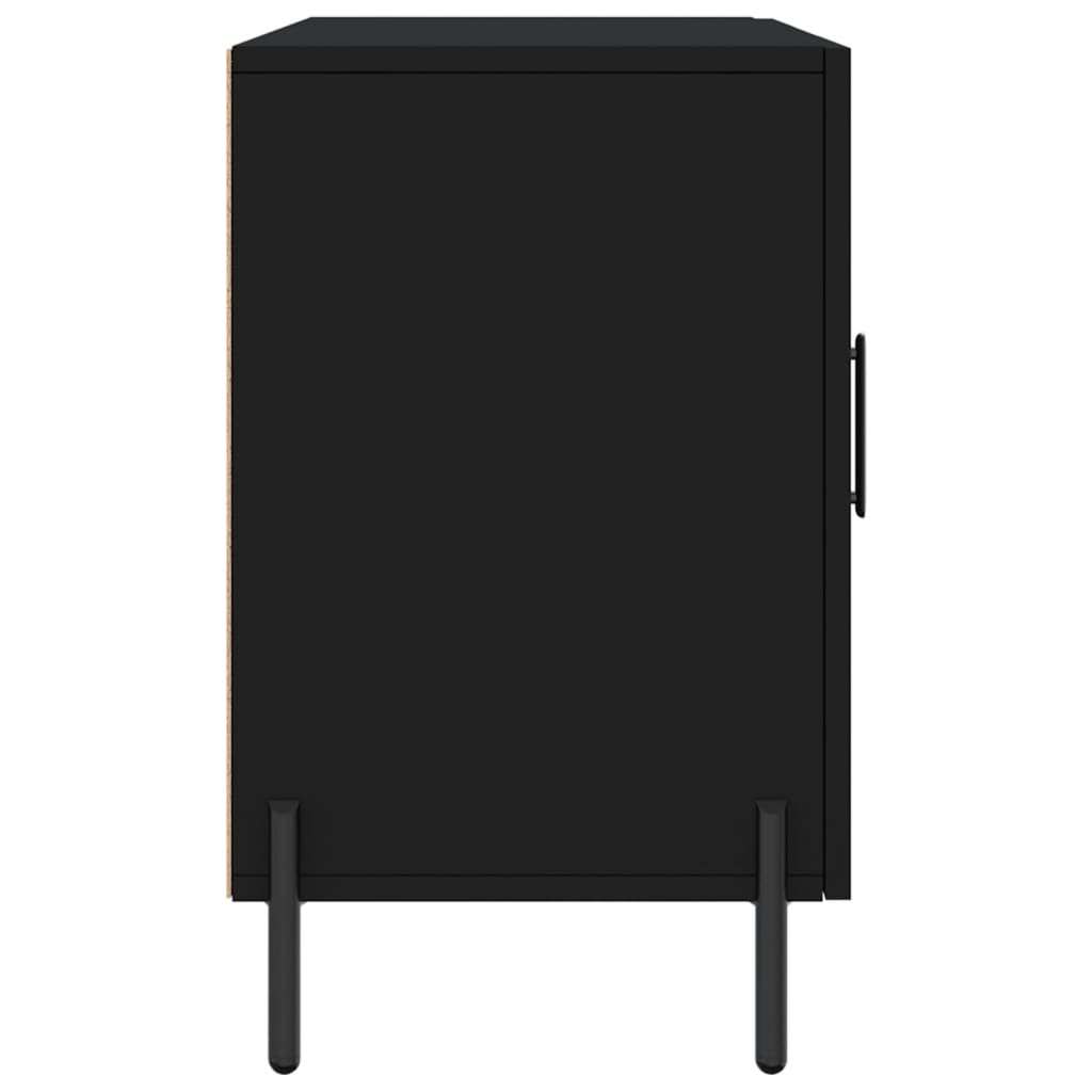 Credenza-Buffet-Armadio da cucina Nera 100x36x60 cm in Legno Multistrato