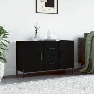 Credenza-Buffet-Armadio da cucina Nera 100x36x60 cm in Legno Multistrato
