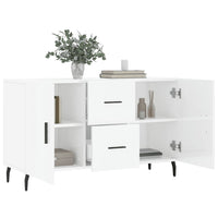 Credenza Bianco Lucido 100x36x60 cm in Legno Multistrato 828190
