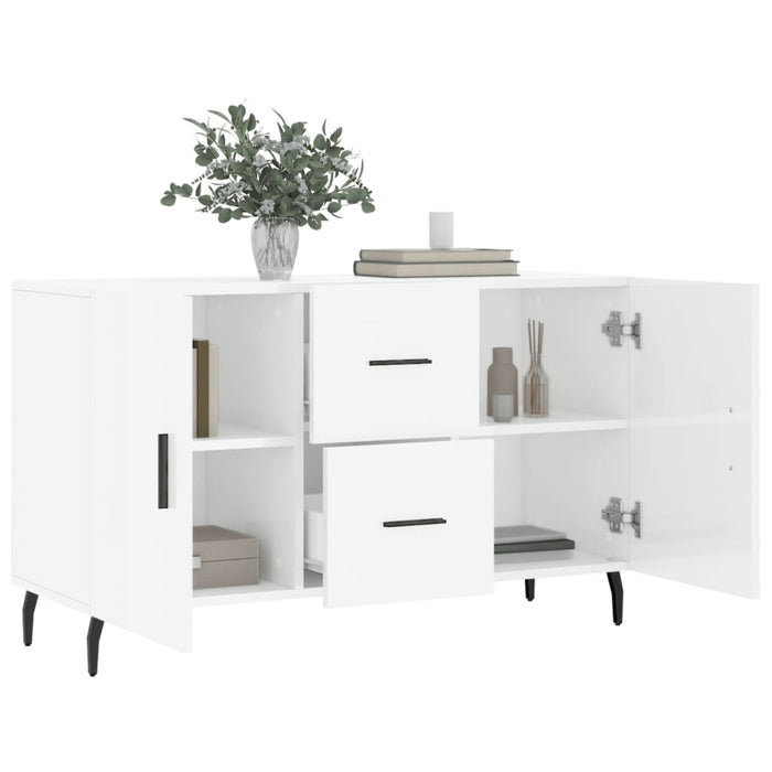 Credenza Bianco Lucido 100x36x60 cm in Legno Multistrato 828190
