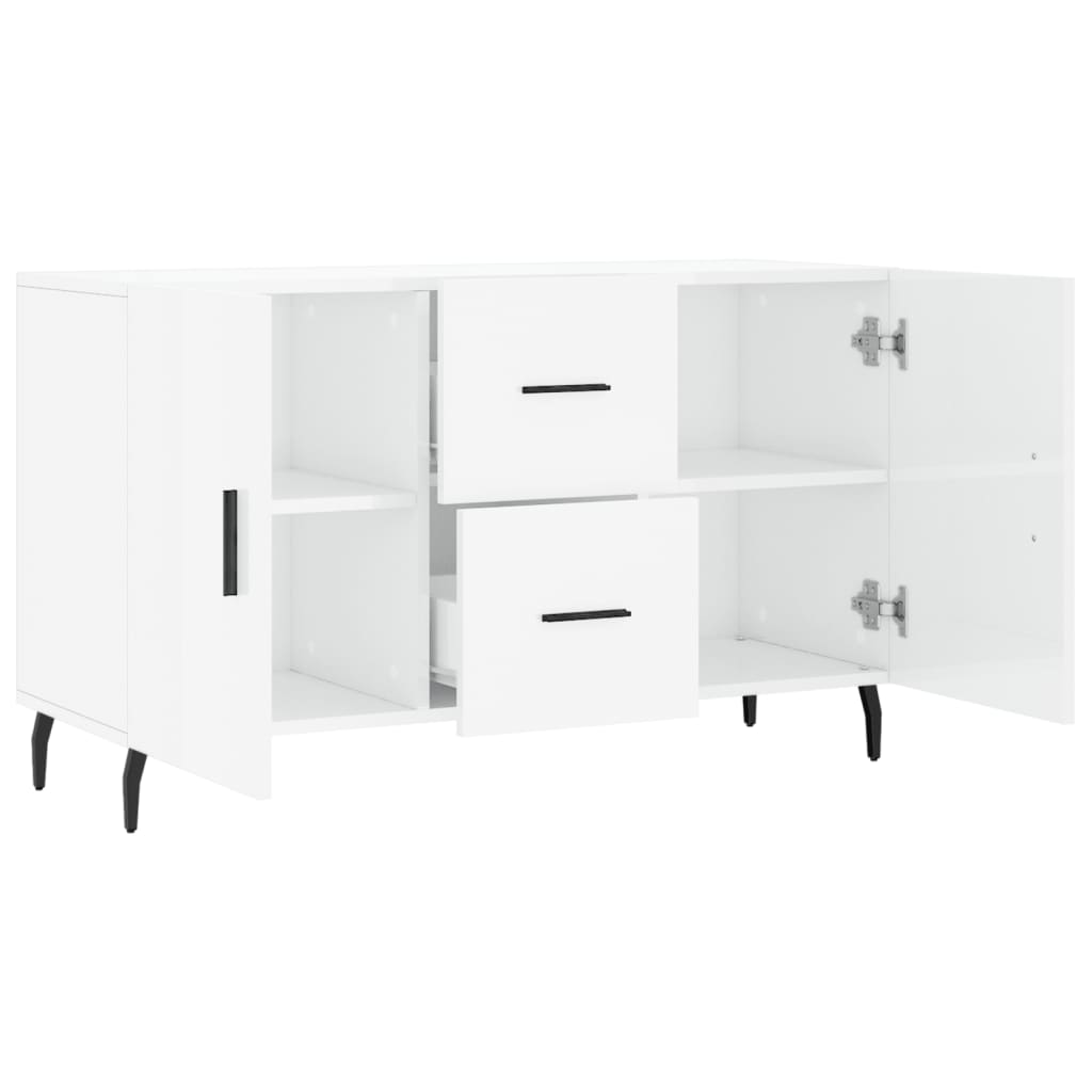 Credenza Bianco Lucido 100x36x60 cm in Legno Multistrato 828190