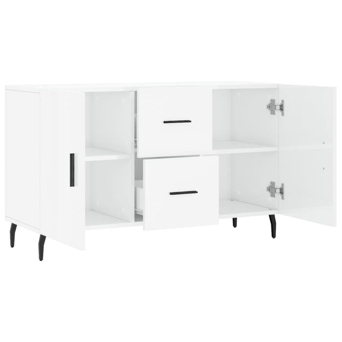 Credenza Bianco Lucido 100x36x60 cm in Legno Multistrato 828190