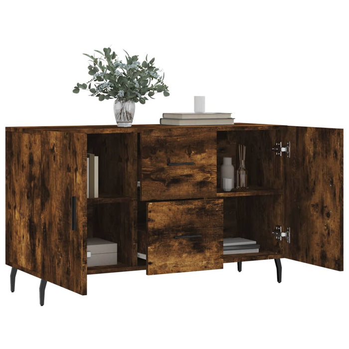 Credenza Rovere Fumo 100x36x60 cm in Legno Multistrato 828193
