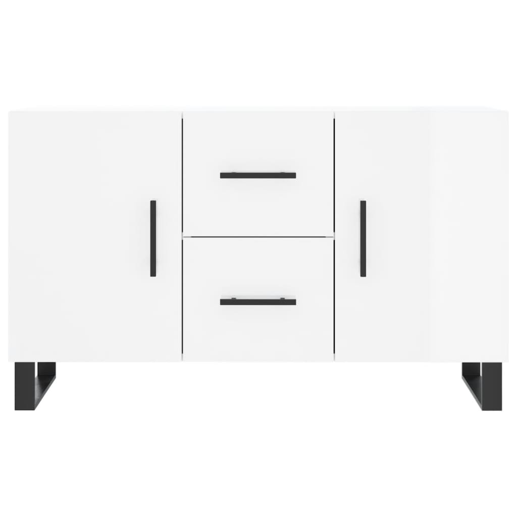 Credenza Bianco Lucido 100x36x60 cm in Legno Multistrato 828198
