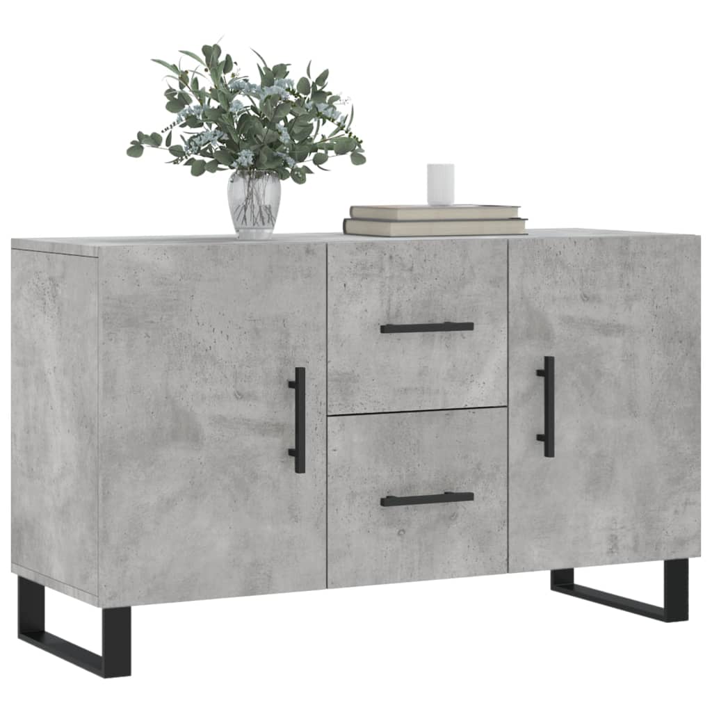 Credenza-Buffet-Armadio da cucina Grigio Cemento 100x36x60 cm in Legno Multistrato