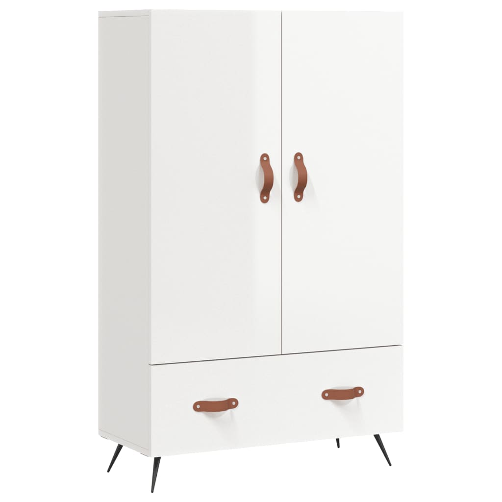 Credenza Bianco Lucido 69,5x31x115 cm in Legno Multistrato 828206