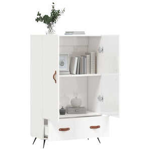 Credenza Bianco Lucido 69,5x31x115 cm in Legno Multistrato 828206