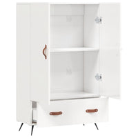 Credenza Bianco Lucido 69,5x31x115 cm in Legno Multistrato