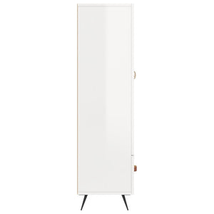 Credenza Bianco Lucido 69,5x31x115 cm in Legno Multistrato