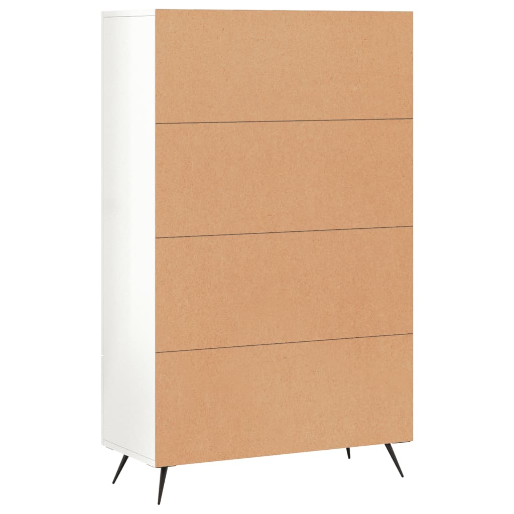 Credenza Bianco Lucido 69,5x31x115 cm in Legno Multistrato
