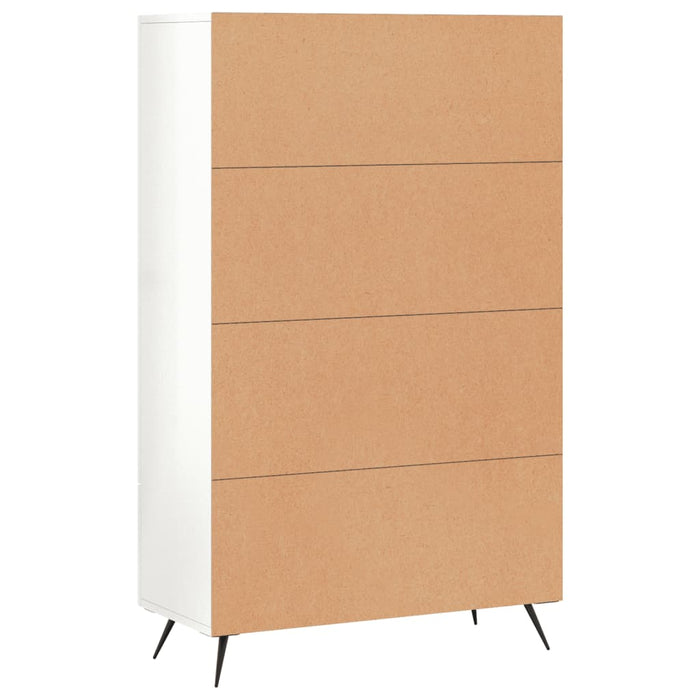 Credenza Bianco Lucido 69,5x31x115 cm in Legno Multistrato 828206