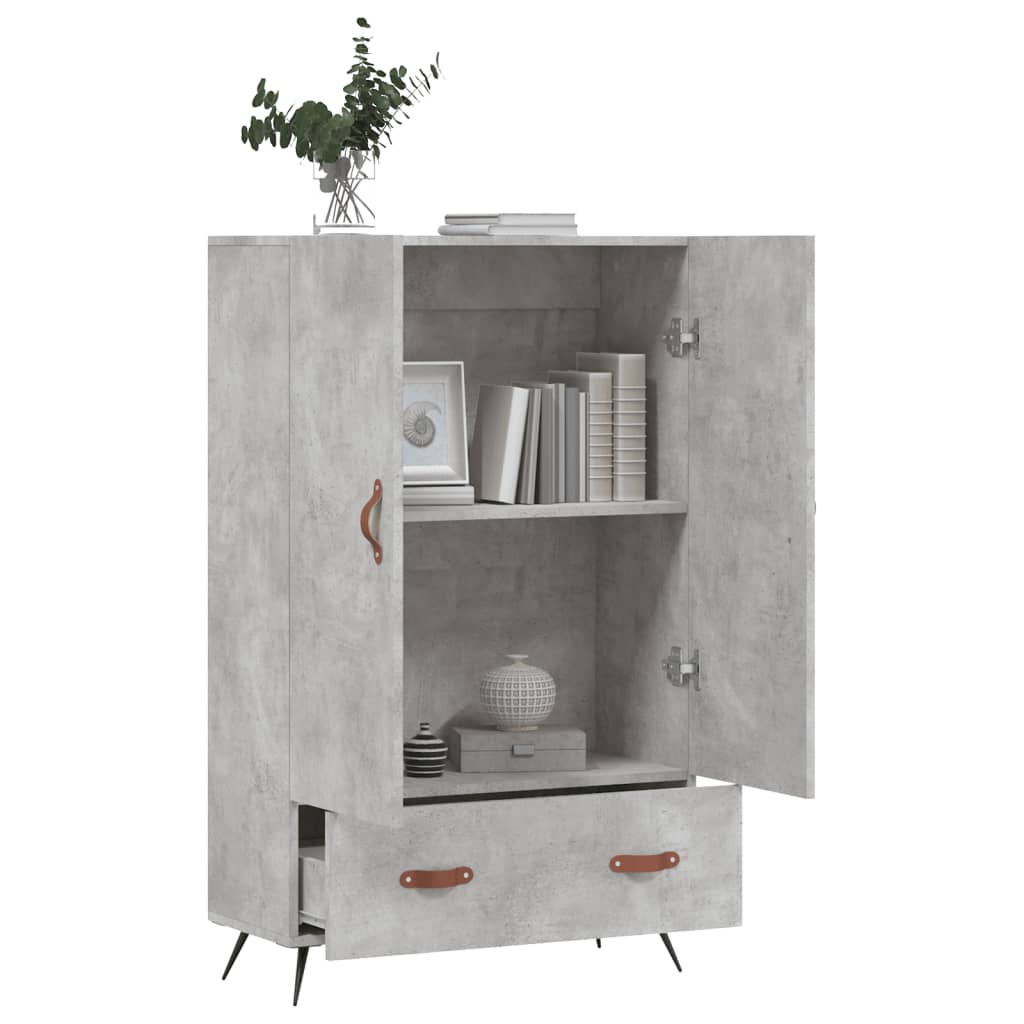 Credenza Grigio Cemento 69,5x31x115 cm in Legno Multistrato 828208