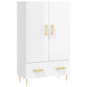 Credenza Bianco Lucido 69,5x31x115 cm in Legno Multistrato 828222