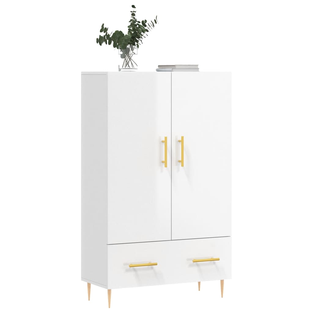 Credenza Bianco Lucido 69,5x31x115 cm in Legno Multistrato 828222