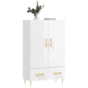 Credenza Bianco Lucido 69,5x31x115 cm in Legno Multistrato 828222