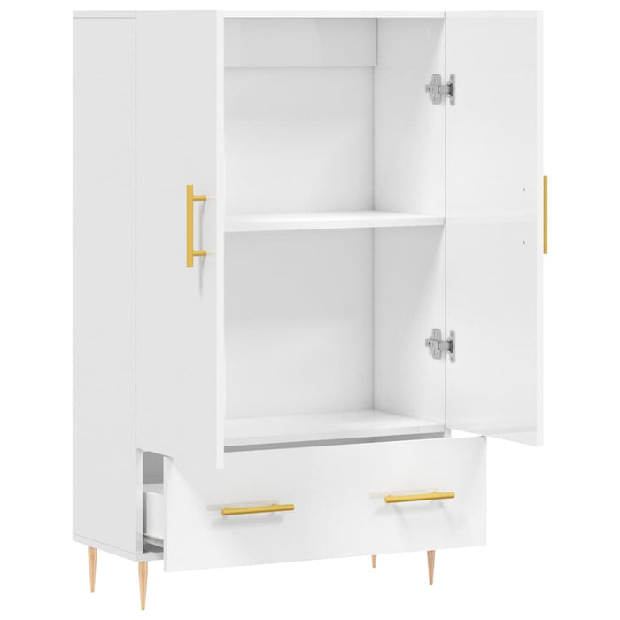 Credenza Bianco Lucido 69,5x31x115 cm in Legno Multistrato 828222