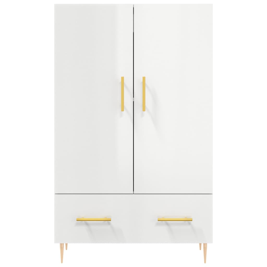 Credenza Bianco Lucido 69,5x31x115 cm in Legno Multistrato 828222