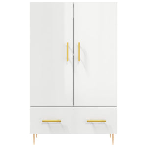 Credenza Bianco Lucido 69,5x31x115 cm in Legno Multistrato 828222