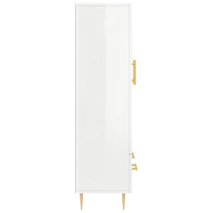 Credenza Bianco Lucido 69,5x31x115 cm in Legno Multistrato 828222