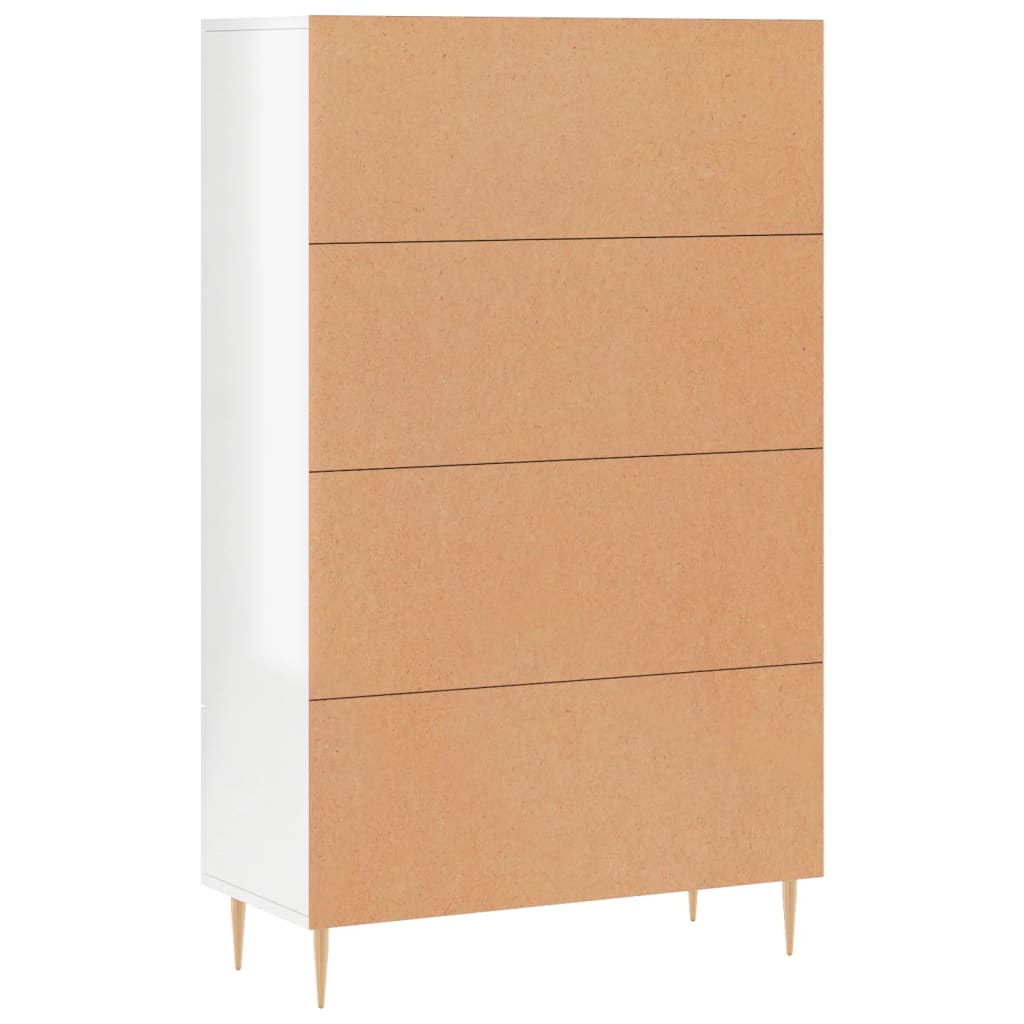 Credenza Bianco Lucido 69,5x31x115 cm in Legno Multistrato 828222