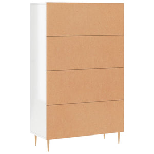 Credenza Bianco Lucido 69,5x31x115 cm in Legno Multistrato 828222