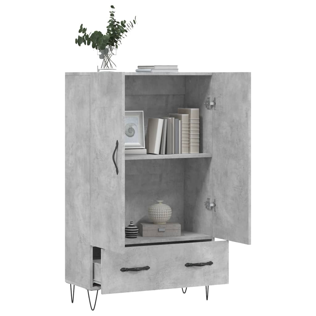 Credenza Grigio Cemento 69,5x31x115 cm in Legno Multistrato 828232