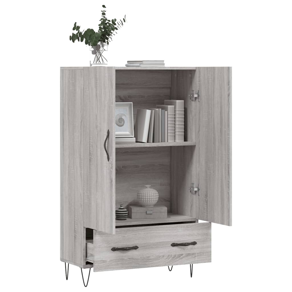 Credenza Grigio Sonoma 69,5x31x115 cm in Legno Multistrato 828234