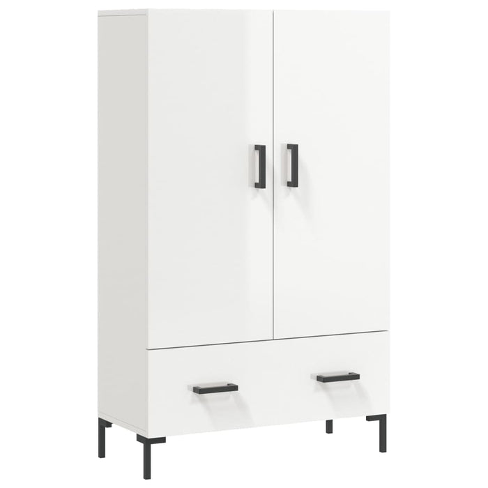 Credenza Bianco Lucido 69,5x31x115 cm in Legno Multistrato 828238