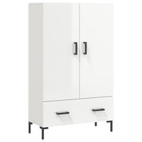 Credenza Bianco Lucido 69,5x31x115 cm in Legno Multistrato