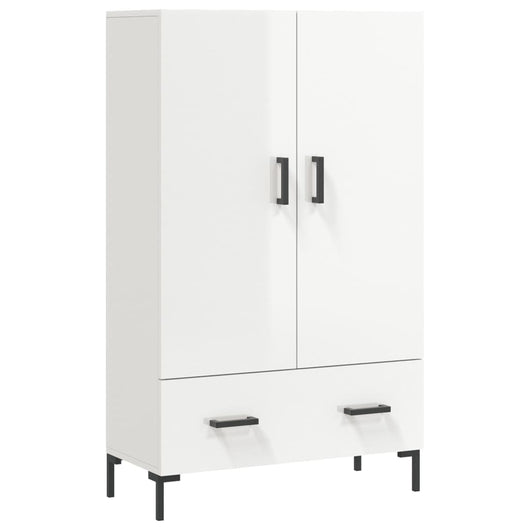Credenza Bianco Lucido 69,5x31x115 cm in Legno Multistrato