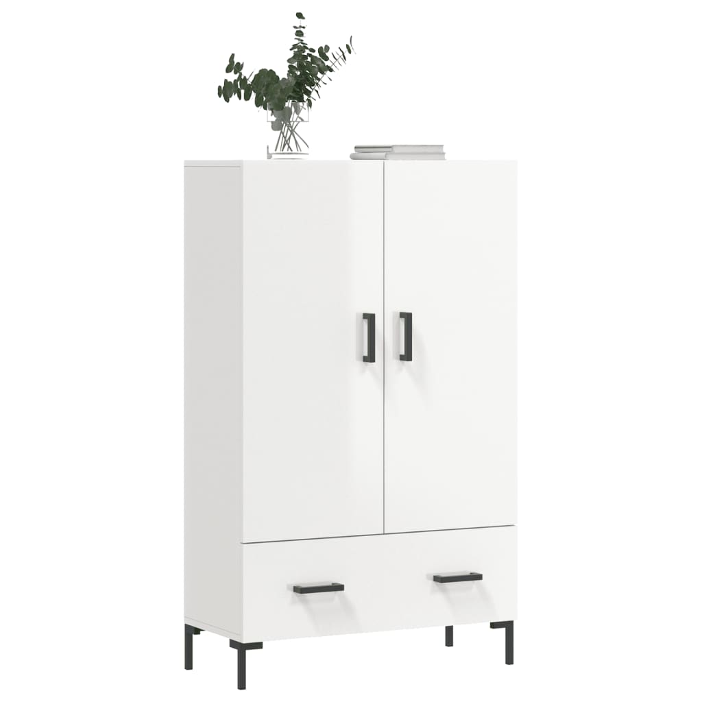 Credenza Bianco Lucido 69,5x31x115 cm in Legno Multistrato 828238