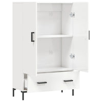 Credenza Bianco Lucido 69,5x31x115 cm in Legno Multistrato 828238