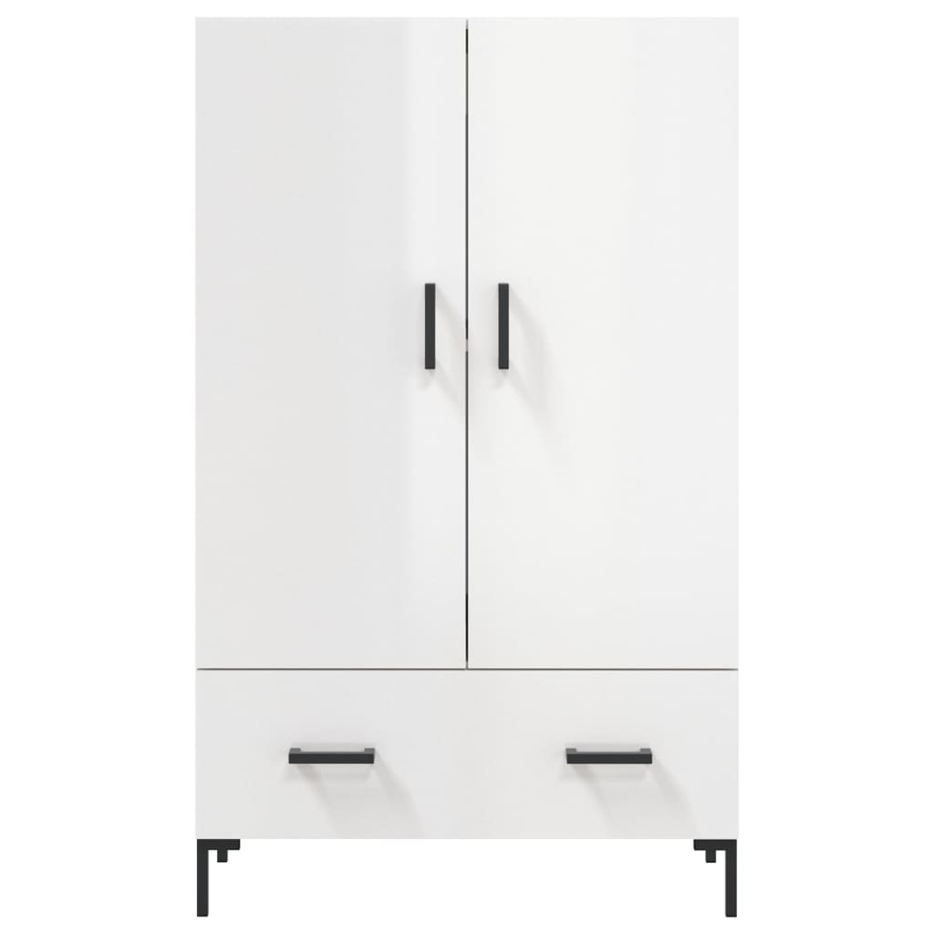 Credenza Bianco Lucido 69,5x31x115 cm in Legno Multistrato 828238