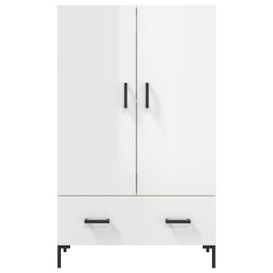 Credenza Bianco Lucido 69,5x31x115 cm in Legno Multistrato 828238