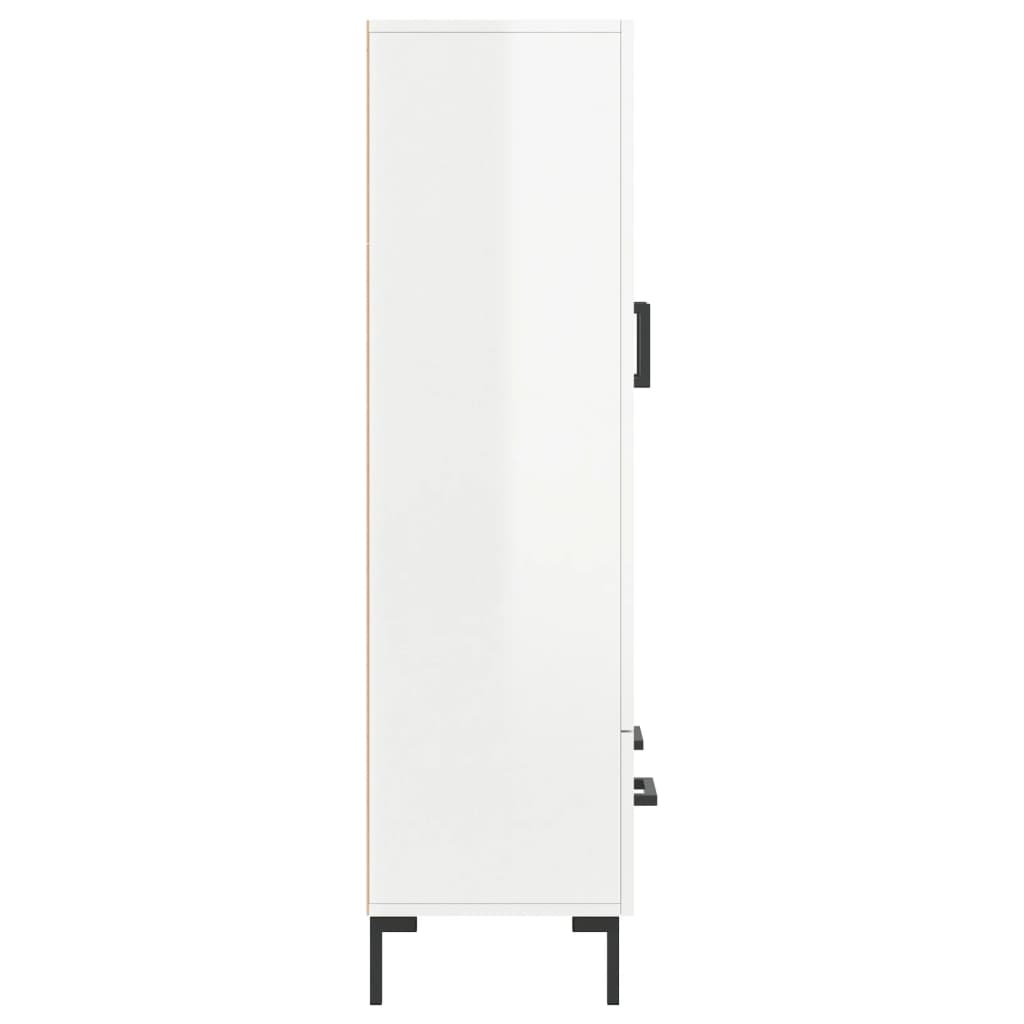 Credenza Bianco Lucido 69,5x31x115 cm in Legno Multistrato 828238