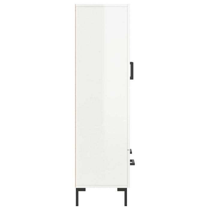 Credenza Bianco Lucido 69,5x31x115 cm in Legno Multistrato 828238