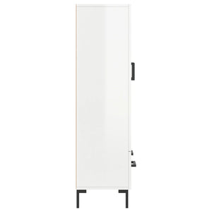 Credenza Bianco Lucido 69,5x31x115 cm in Legno Multistrato