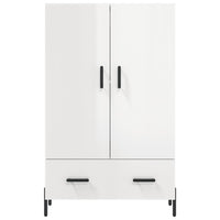 Credenza Bianco Lucido 69,5x31x115 cm in Legno Multistrato