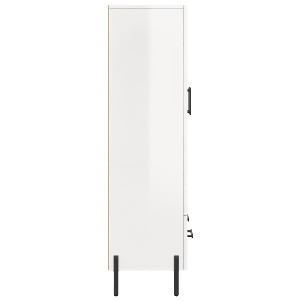 Credenza Bianco Lucido 69,5x31x115 cm in Legno Multistrato