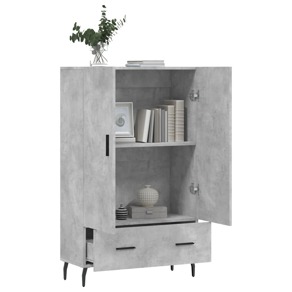 Credenza Grigio Cemento 69,5x31x115 cm in Legno Multistrato 828256