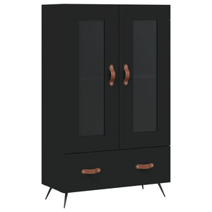 Credenza-Buffet-Armadio da cucina Nera 69,5x31x115 cm in Legno Multistrato