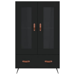 Credenza-Buffet-Armadio da cucina Nera 69,5x31x115 cm in Legno Multistrato