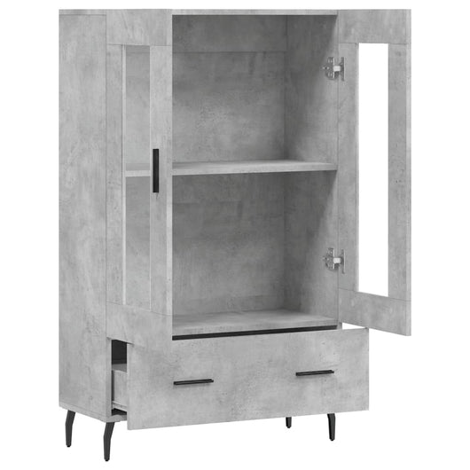 Credenza cassettiera mobile contenitore organizer cucina soggiorno salotto alto 695 x 31 x 115 cm legno ingegnerizzato grigio 02_0034468