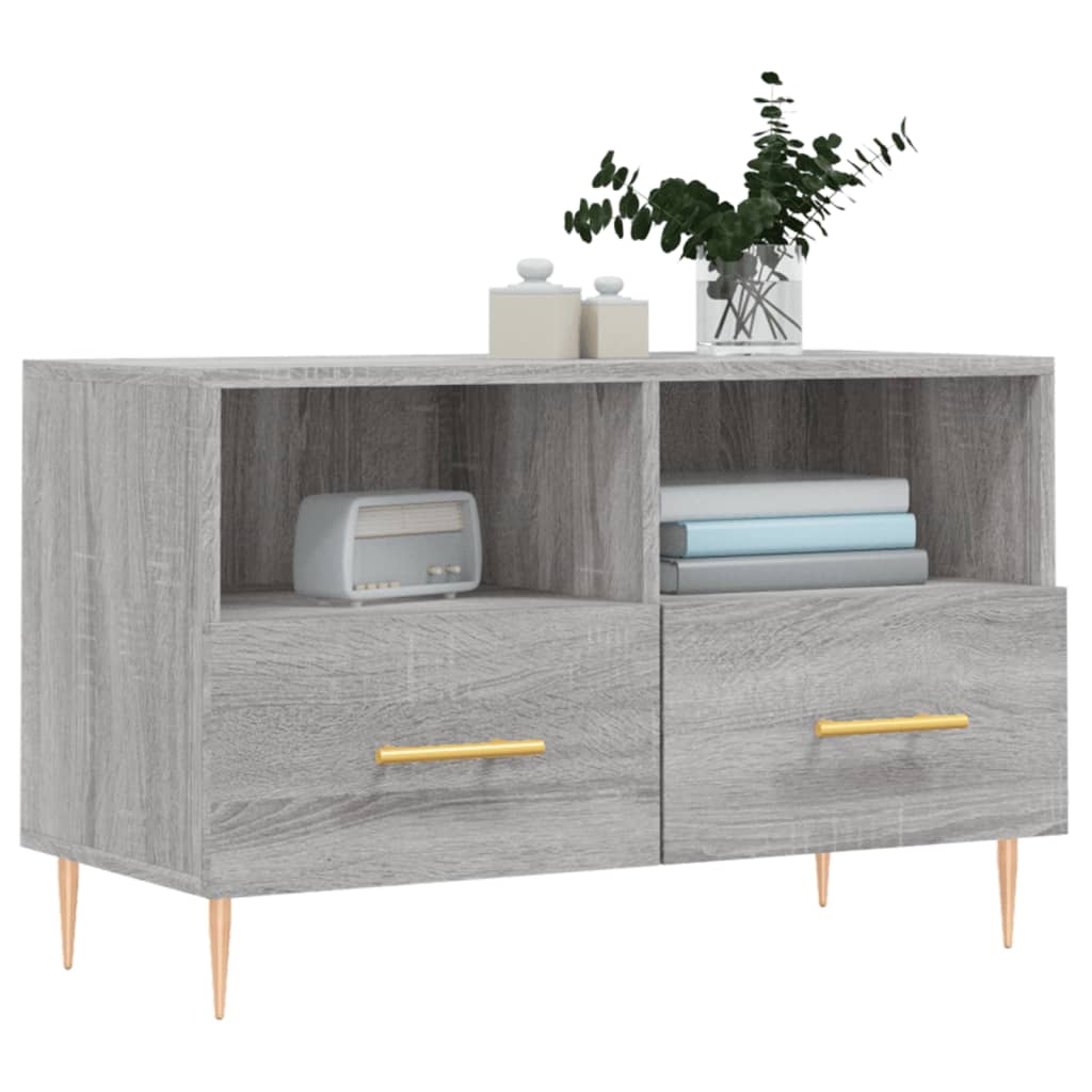 Mobile Porta TV Grigio Sonoma 80x36x50 cm in Legno Multistrato 828962