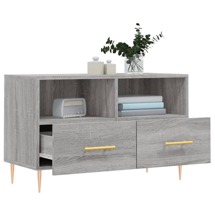 Mobile Porta TV Grigio Sonoma 80x36x50 cm in Legno Multistrato 828962