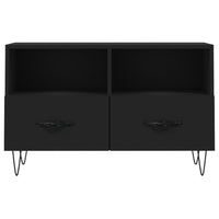 Mobile Porta TV Nero 80x36x50 cm in Legno Multistrato 828965