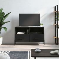 Mobile Porta TV Nero 80x36x50 cm in Legno Multistrato 828981