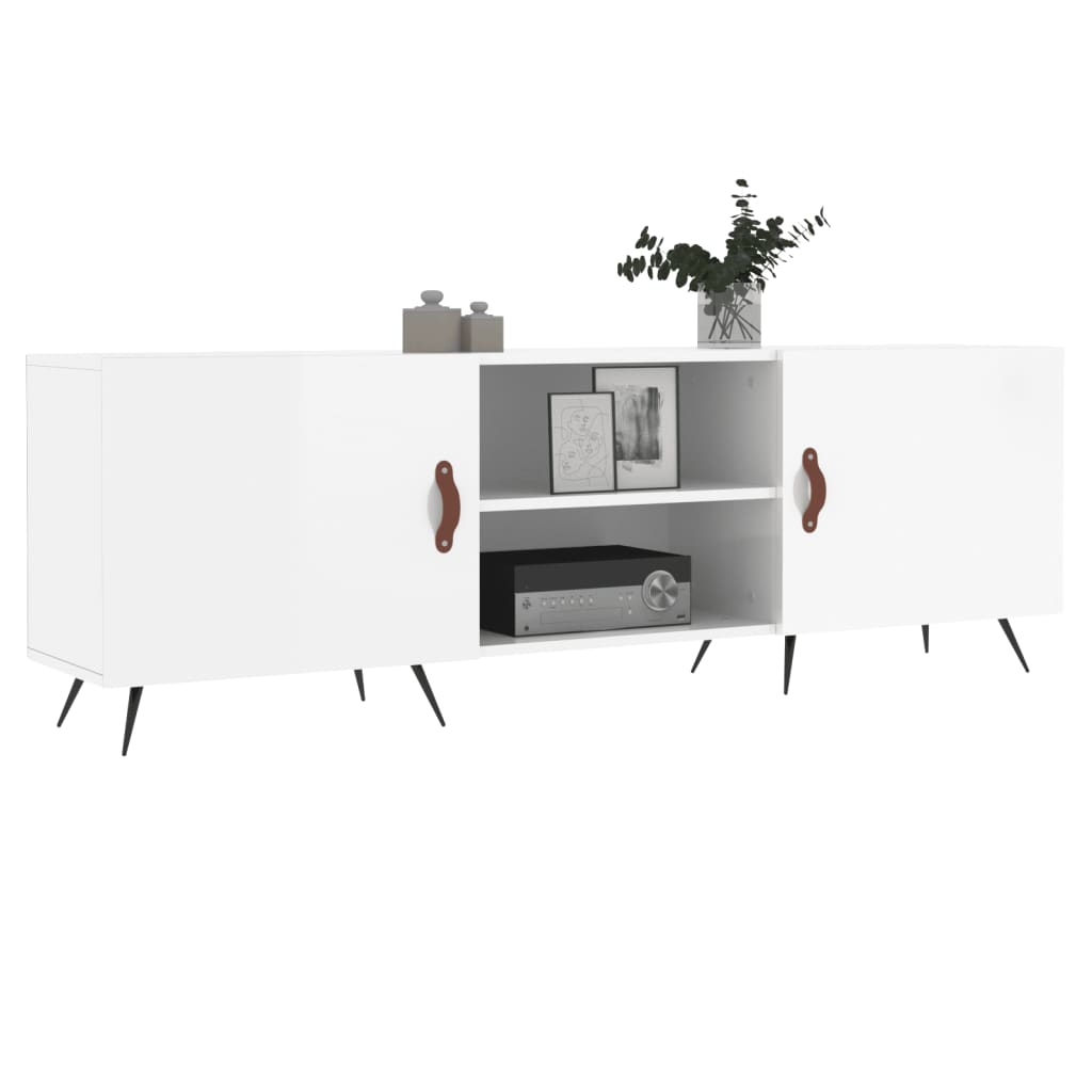 Mobile Porta TV Bianco Lucido 150x30x50 cm in Legno Multistratocod mxl 103591