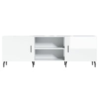 Mobile Porta TV Bianco Lucido 150x30x50 cm in Legno Multistrato 829110